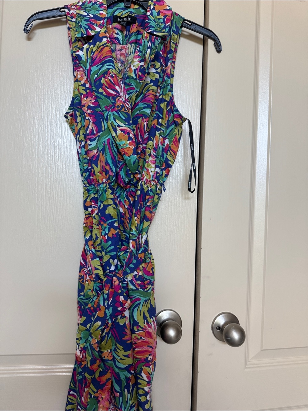 Kensie Vibrant Floral Sleeveless Dress - Blue, Green, Pink, Yellow